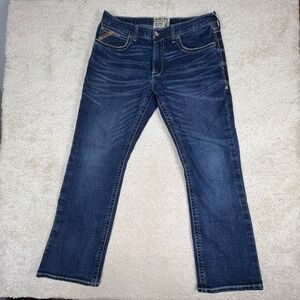 Ariat M4 Adkins Relaxed Boot Cut Jeans Mens 35x32 Dark Wash Denim 10021767